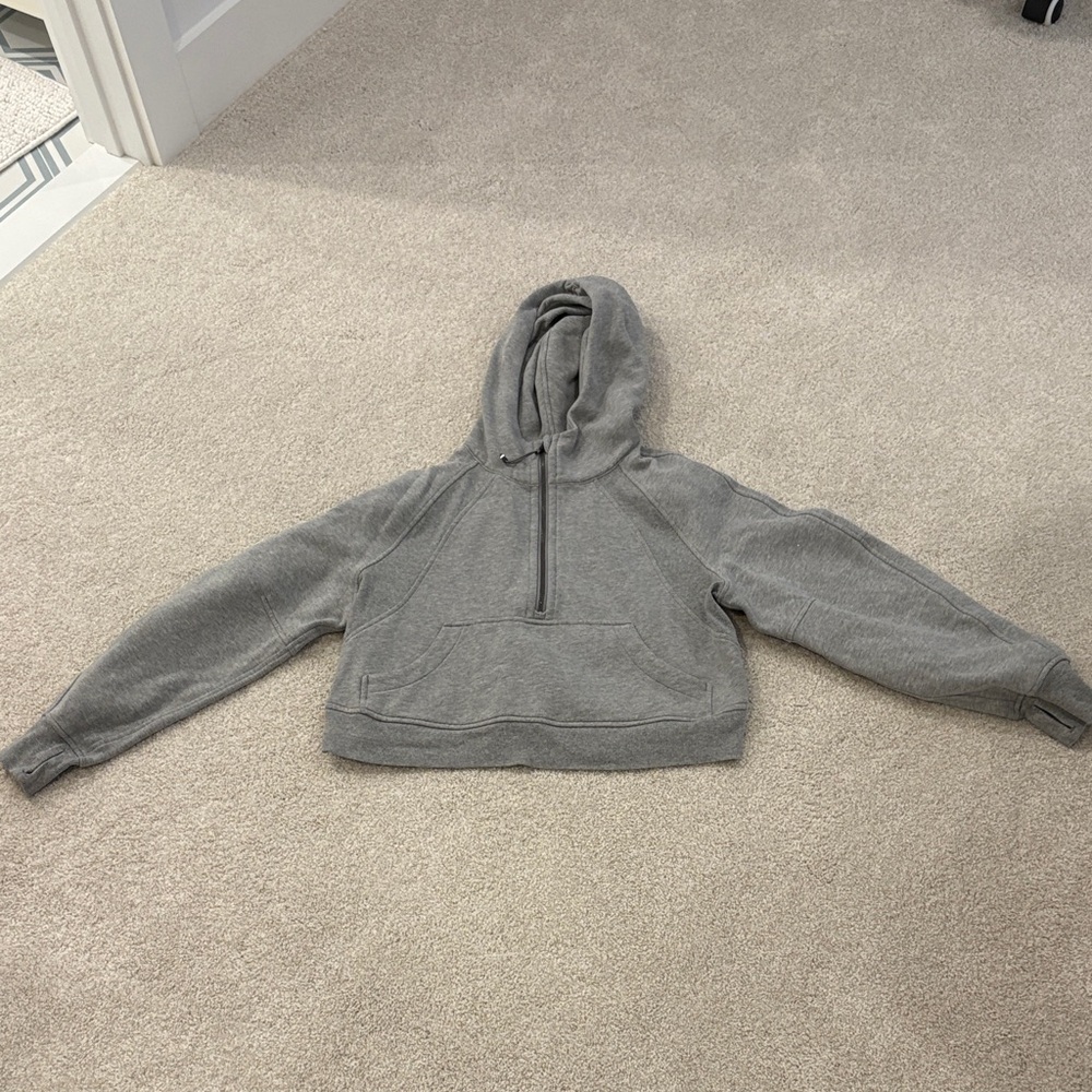 lululemon Quarter Zip Hooded Cropped Scuba Hoodie